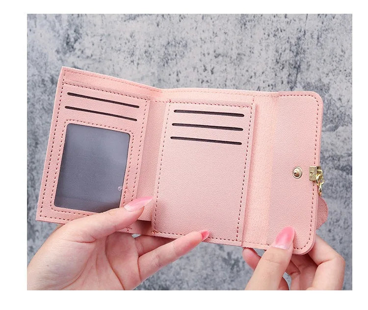 Korean Style Small Tri-Fold Wallet – Coin & Money Clip