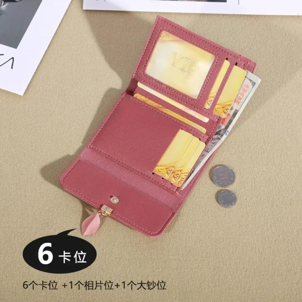 Korean Style Small Tri-Fold Wallet – Coin & Money Clip