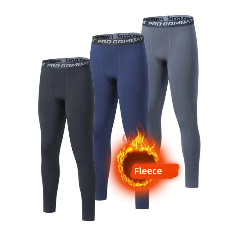 Men’s Thermal Fleece Leggings – Warm Compression Pants
