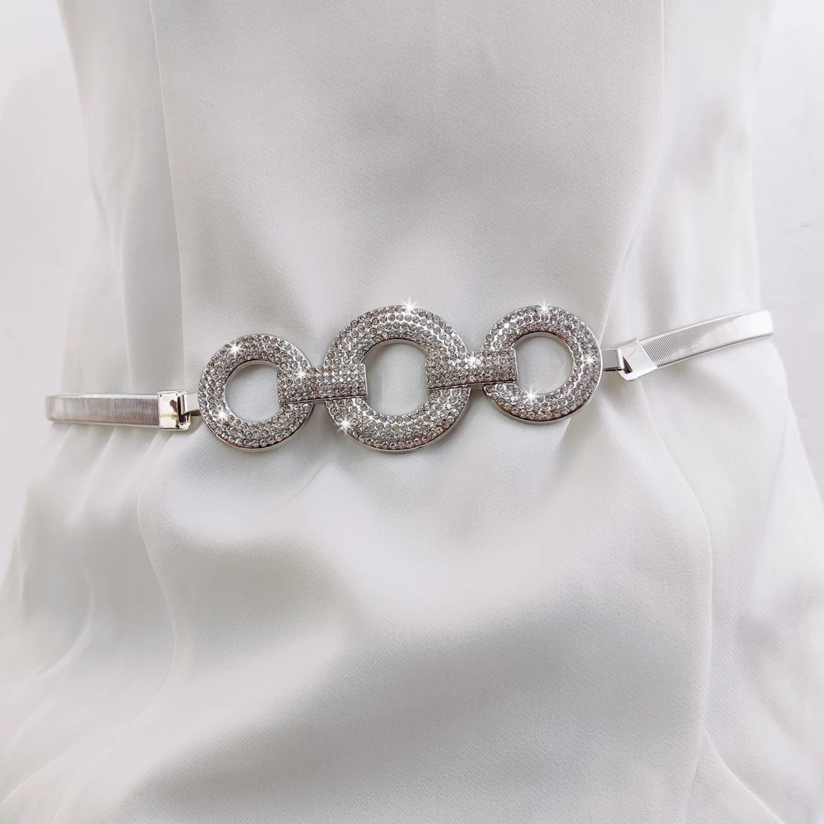 Gold Chain Belt with Rhinestones – Elegant Adjustable for Women