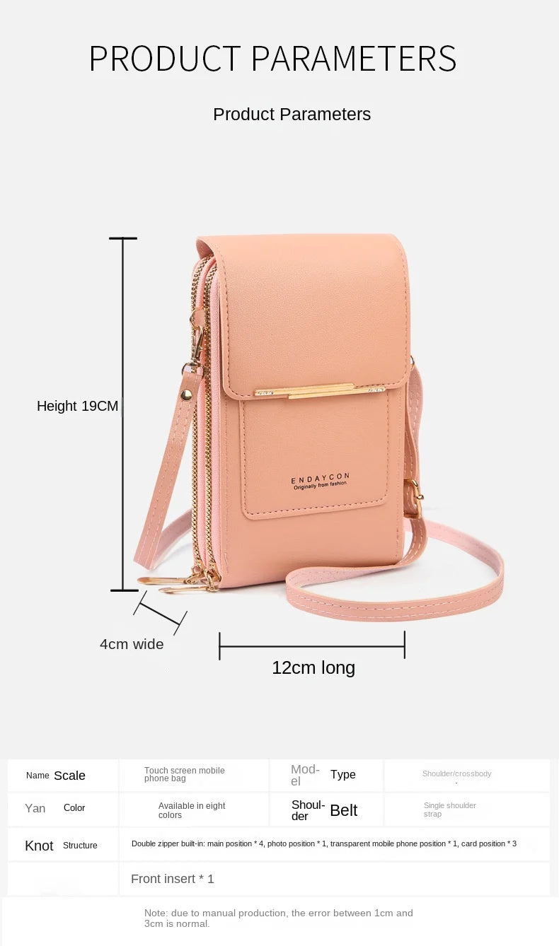 Crossbody Bag with Touchscreen – Phone Holder & Card Pocket