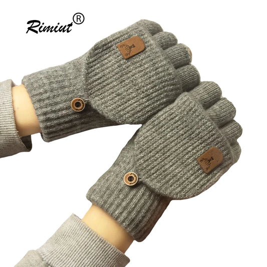 Knitted Fingerless Winter Gloves