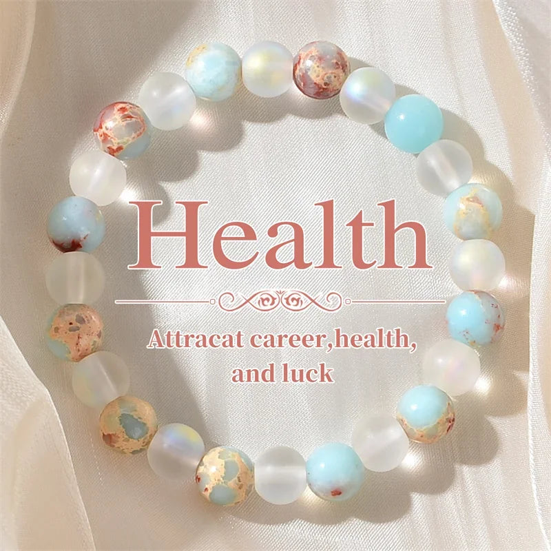 Aura Quartz & Ocean Sediment Bead Bracelet – Abundance.