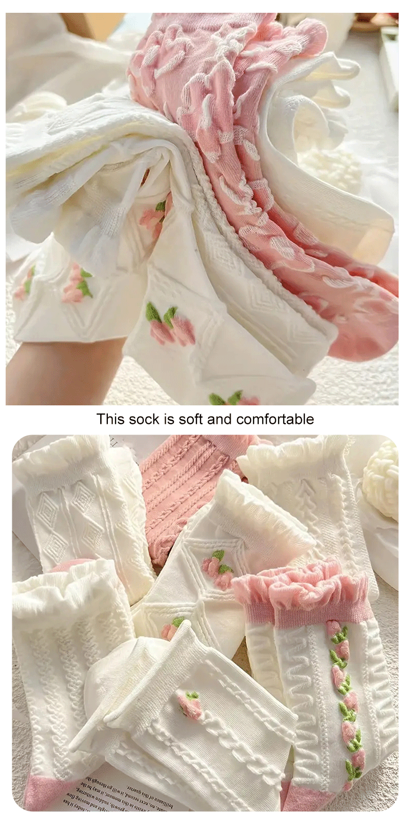 5 Pairs of Lolita Harajuku Lace Socks for Women