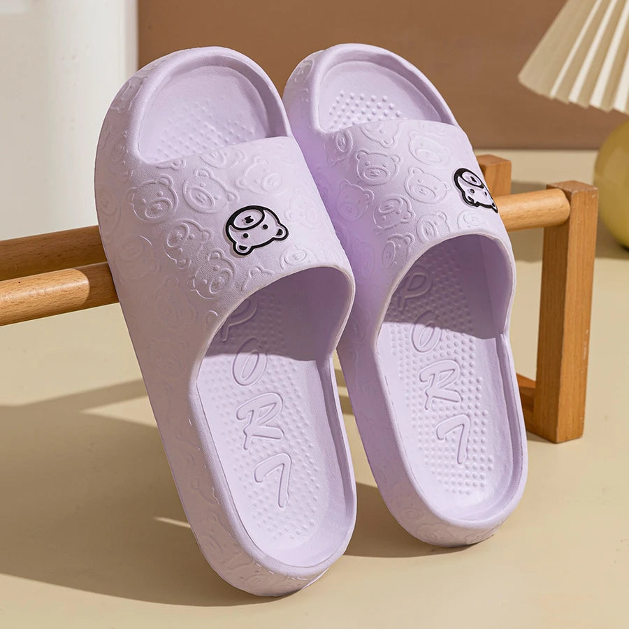 Summer Bear Print Non-Slip Slippers for Men & Women