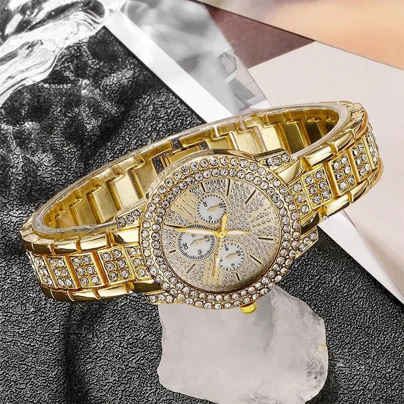 Gold color  Women's Quartz Watch Set