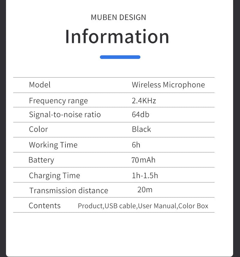 Wireless Lavalier Microphone for iPhone & Android