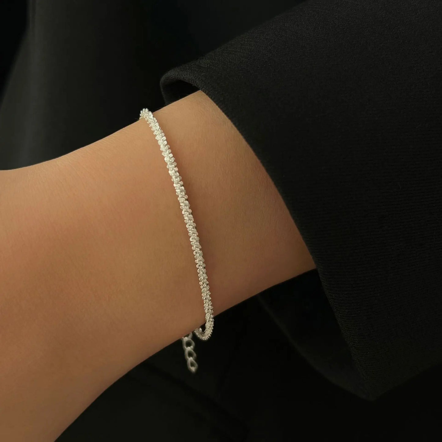 2pcs Sparkling Silver Star Anklet Set