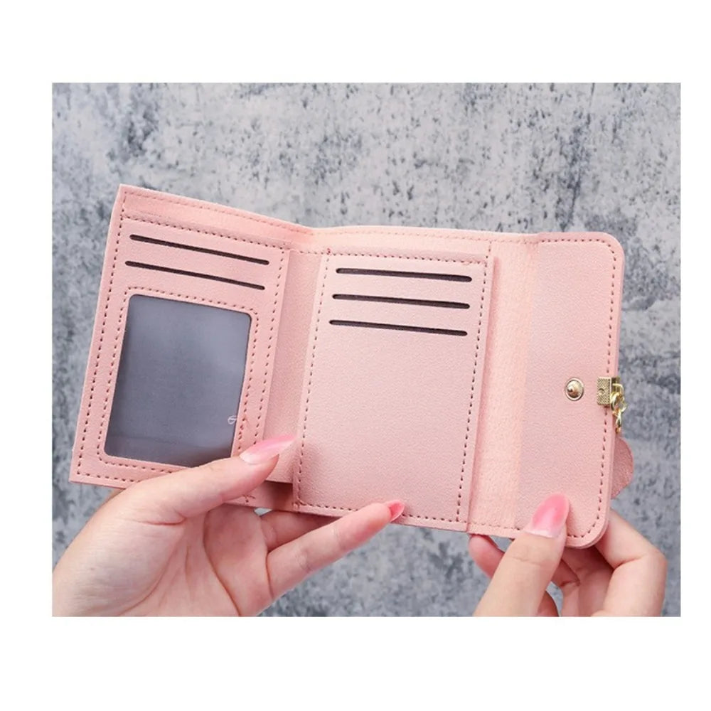 Korean Style Small Tri-Fold Wallet – Coin & Money Clip