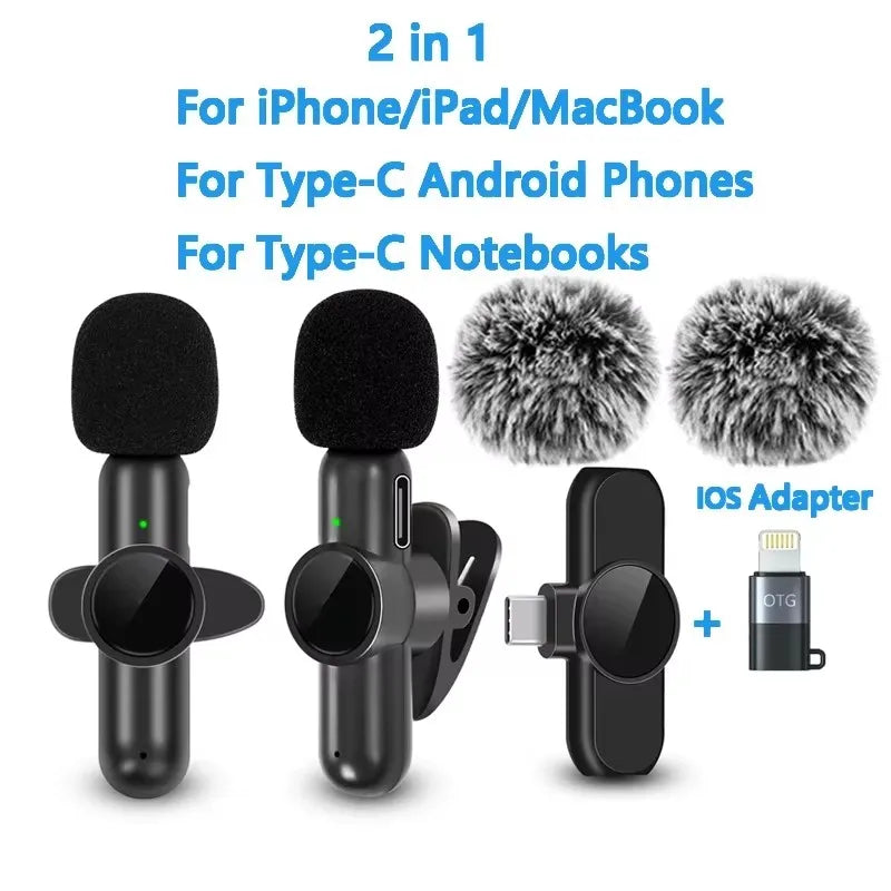 Wireless Lavalier Microphone for iPhone & Android