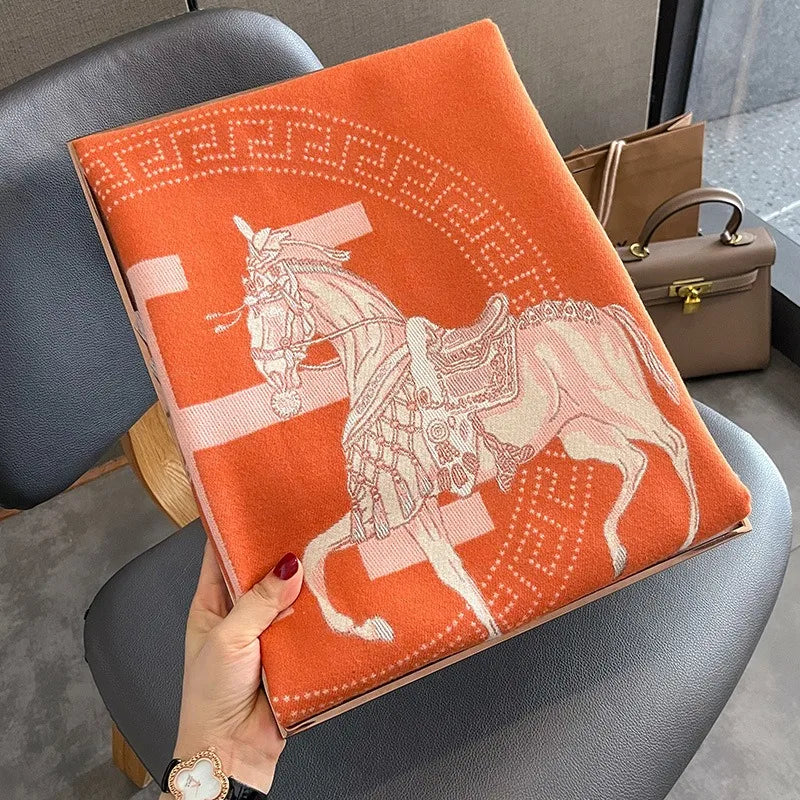 Winter Faux Cashmere Scarf – Thick Warm Shawl