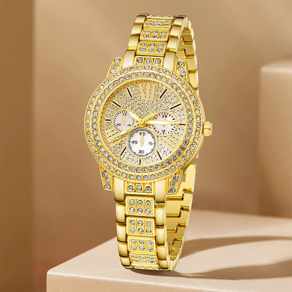 Women’s Gold Watch & Jewelry Set.