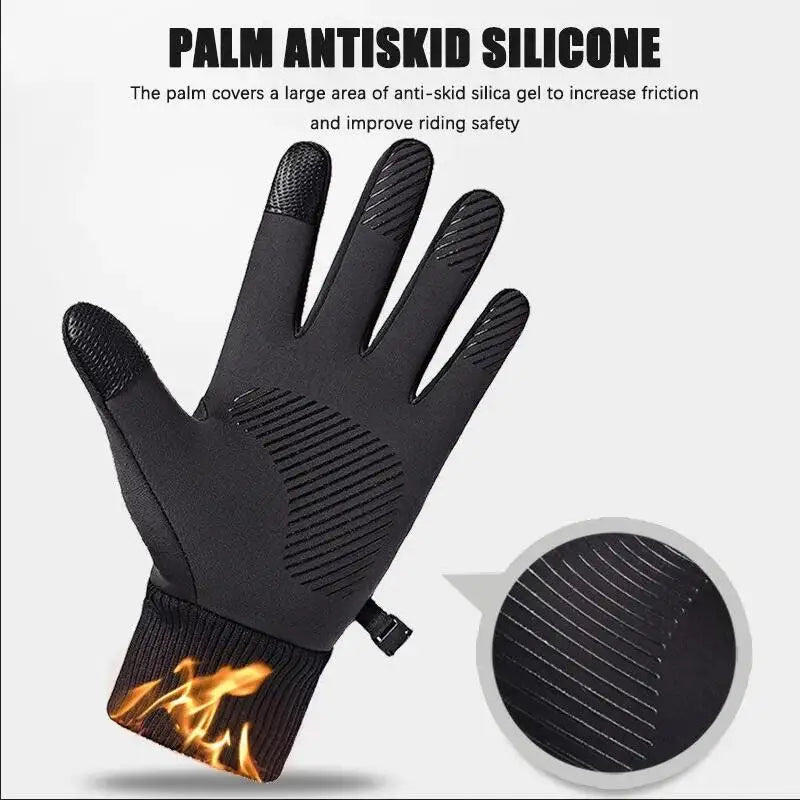 Black Winter Waterproof Touchscreen Gloves