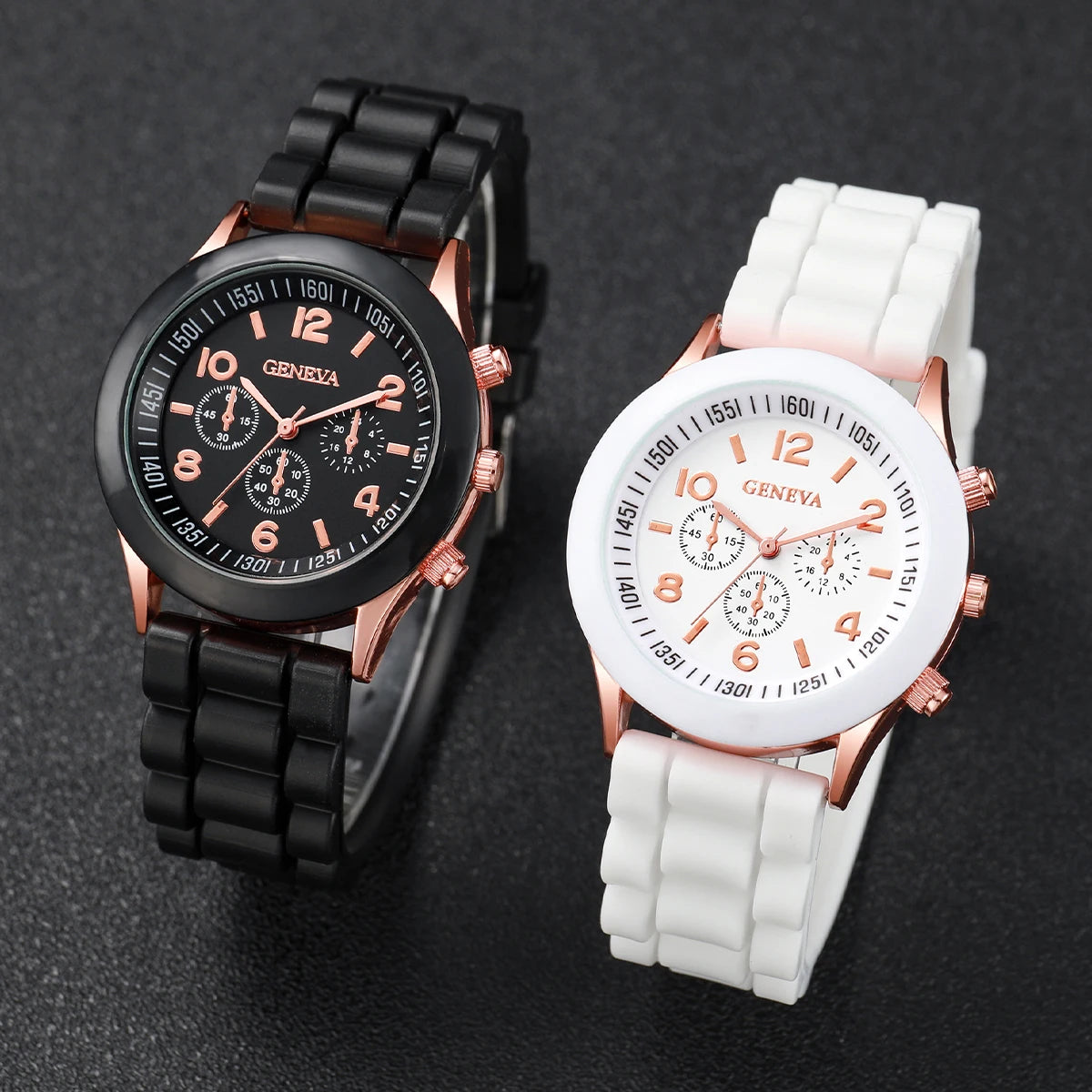 4PCS Couple Quartz Watches with Heart Bracelets