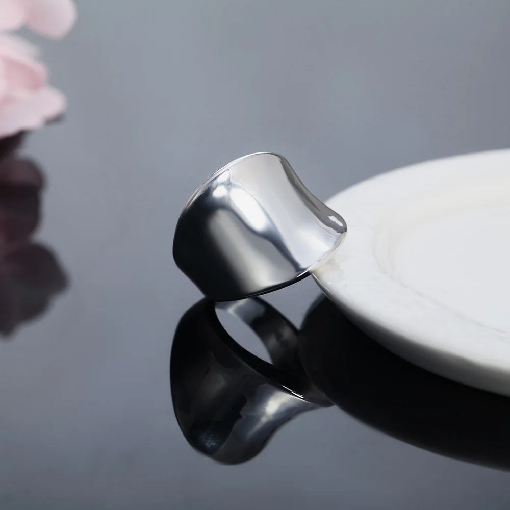 Sterling Silver Wide Band Ring – Unisex