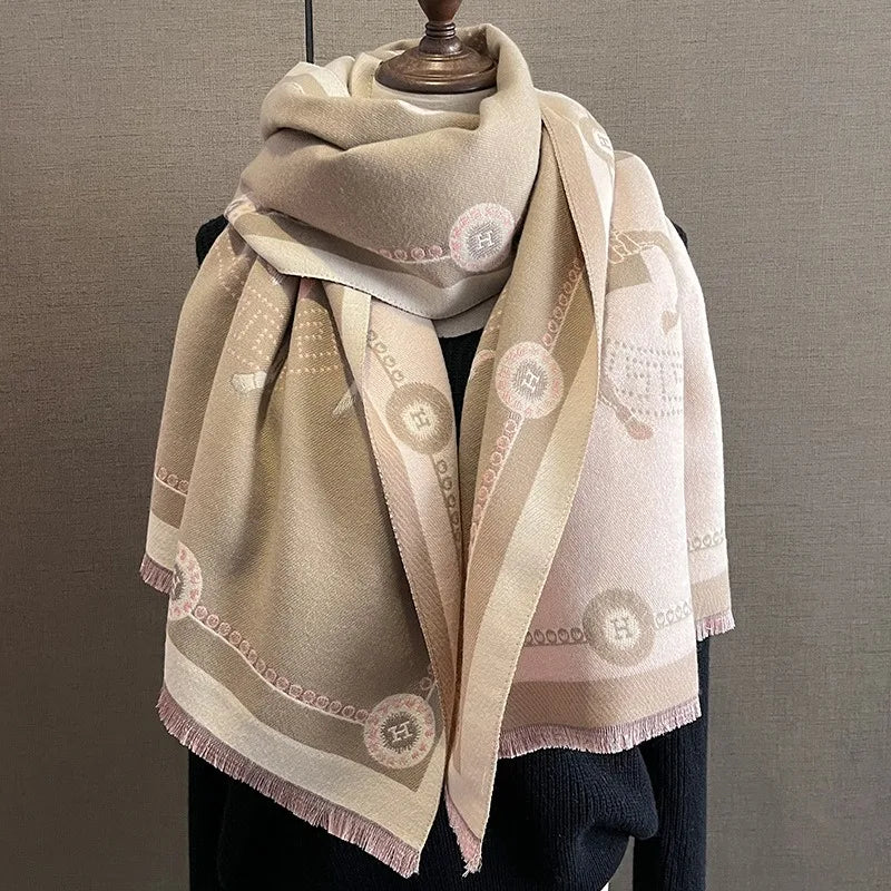 Winter Faux Cashmere Scarf – Thick Warm Shawl