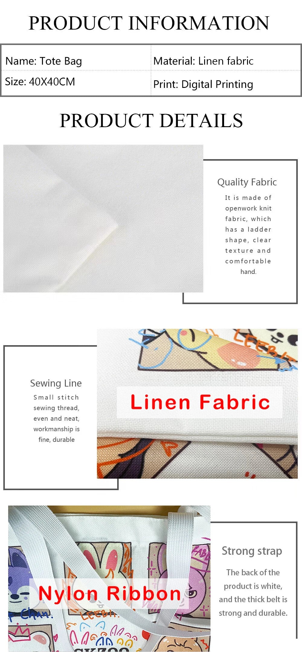 Casual Candy Linen Tote Bag – Women’s Shopping & Travel Bag