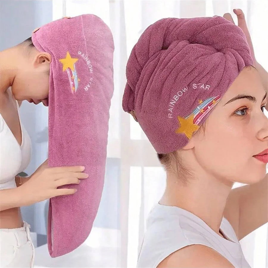 Coral Fleece Quick-Dry Hair Towel Cap