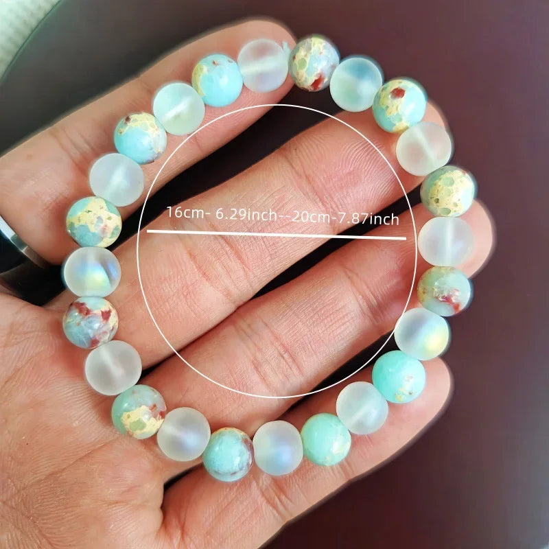 Aura Quartz & Ocean Sediment Bead Bracelet – Abundance.