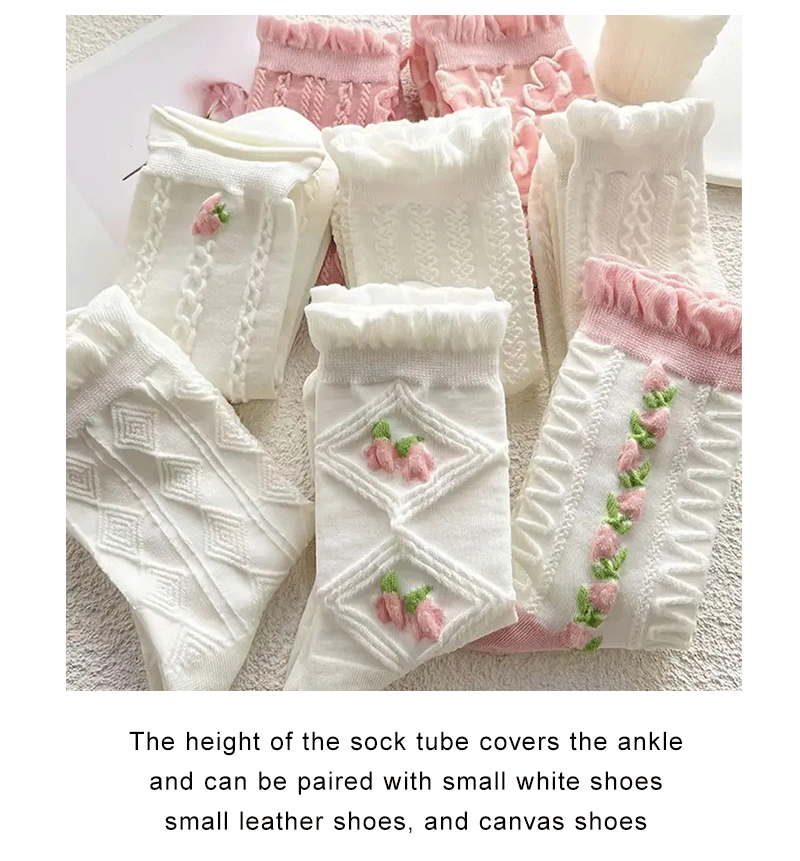 5 Pairs of Lolita Harajuku Lace Socks for Women