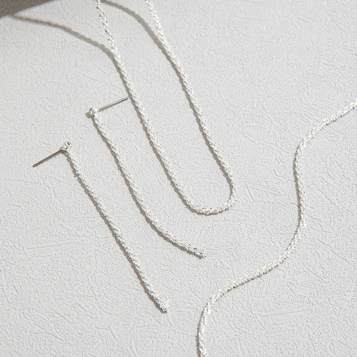 Silver Necklace & Bracelet Set with Star Design