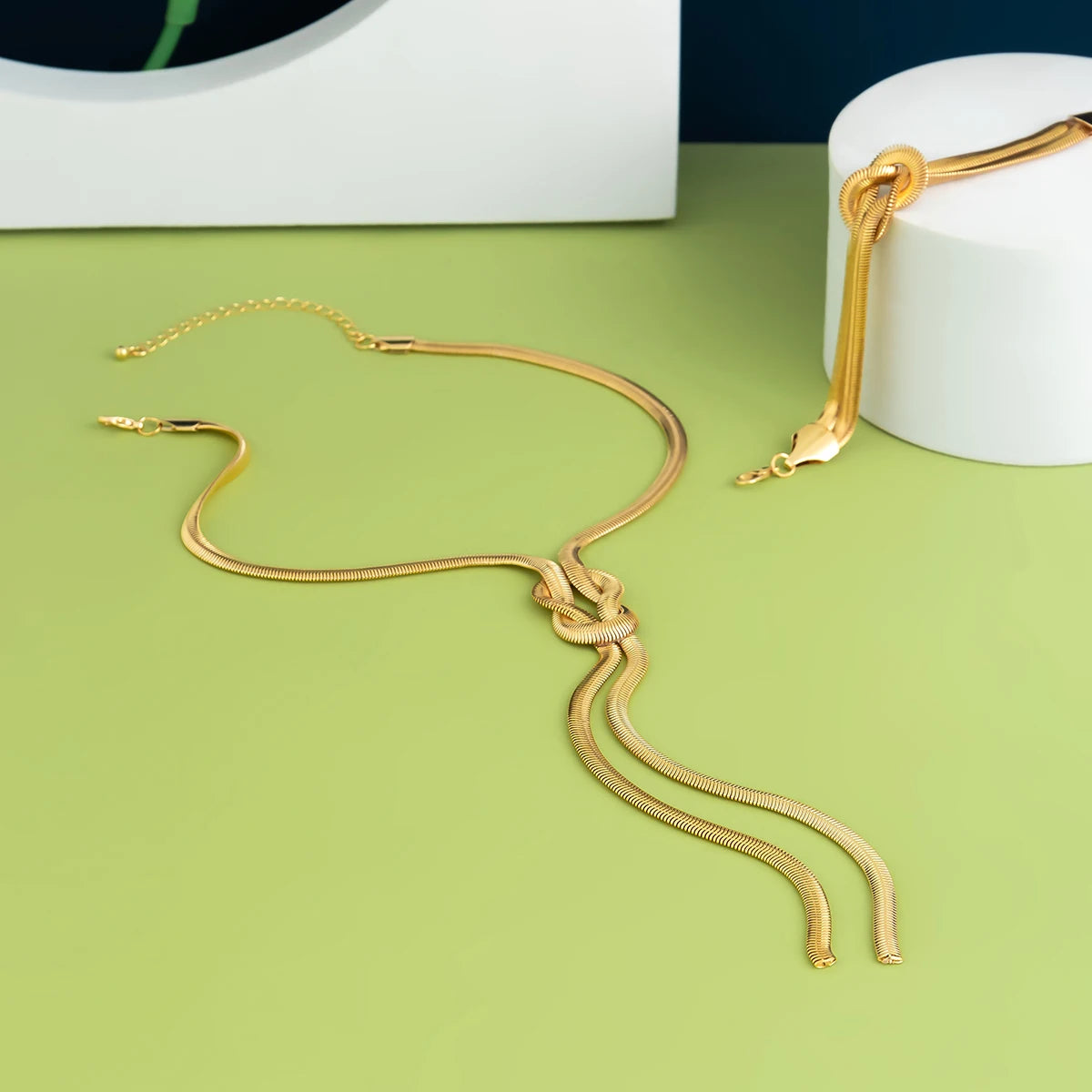 Vintage Snake-Style Necklace & Bracelet Set for Women