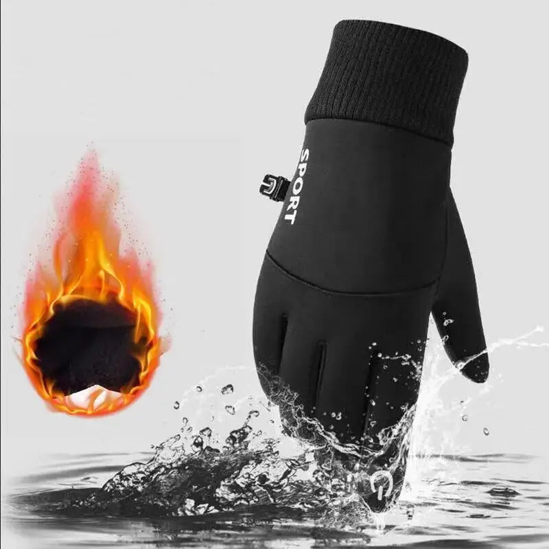 Black Winter Waterproof Touchscreen Gloves
