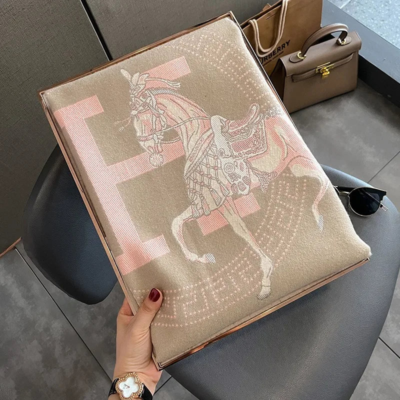 Winter Faux Cashmere Scarf – Thick Warm Shawl