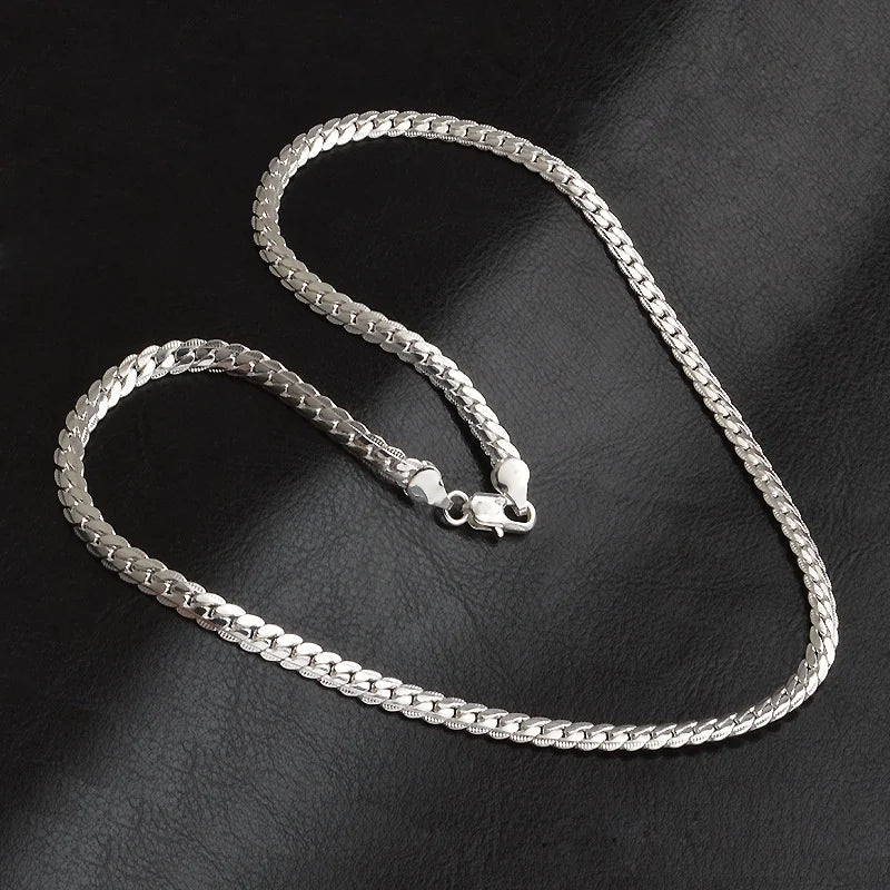 5mm Silver Chain Necklace for Men & Women (20–60cm)
