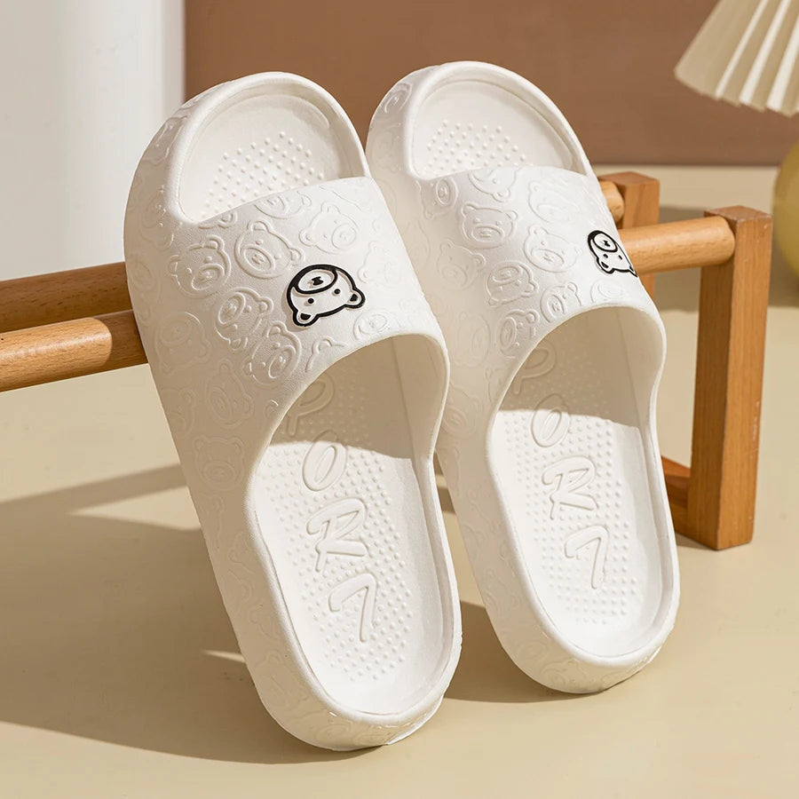 Summer Bear Print Non-Slip Slippers for Men & Women