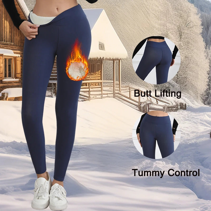 Winter Warm Fleece Leggings for Women | High Waist Slim Fit