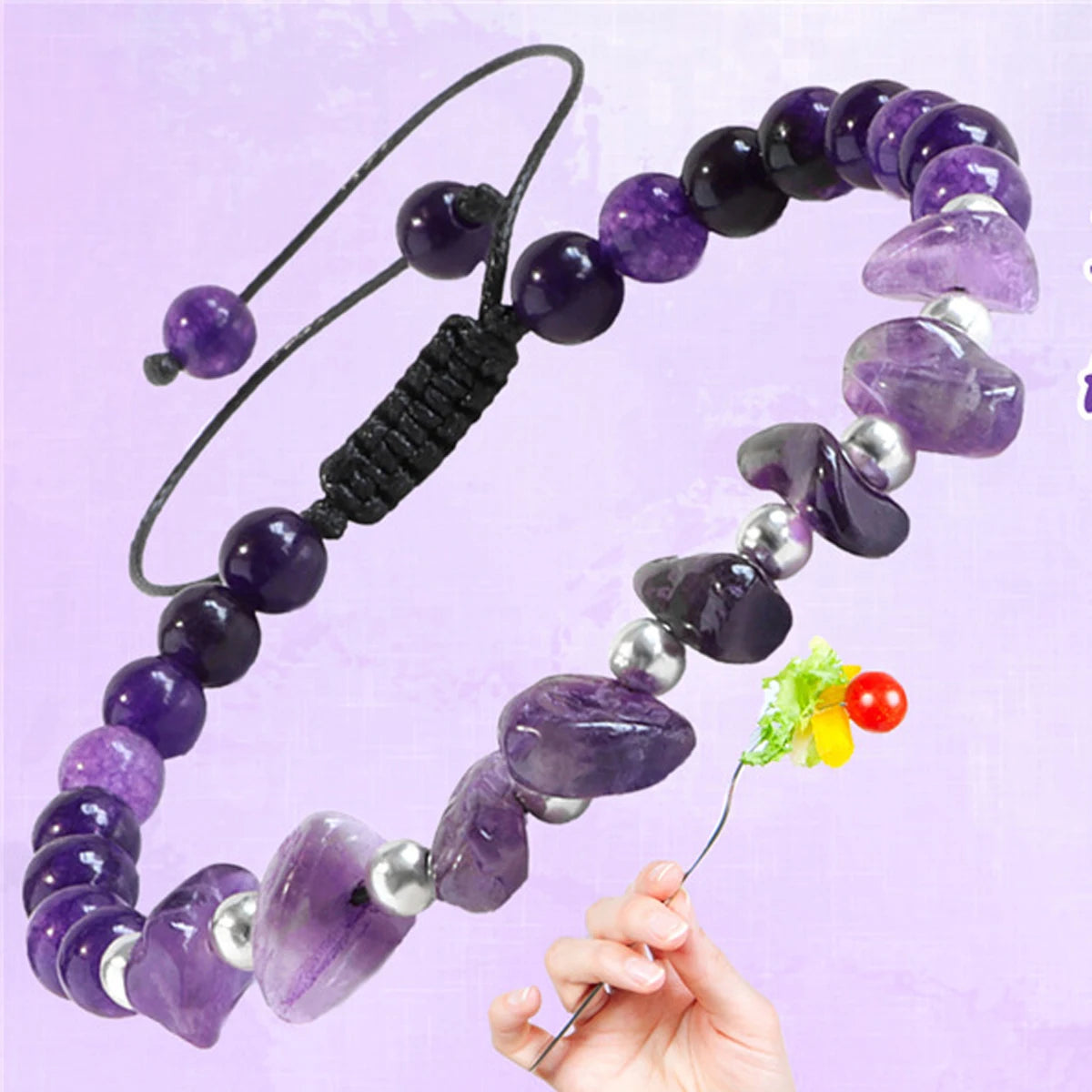 3-Piece Amethyst Healing Bracelet Set