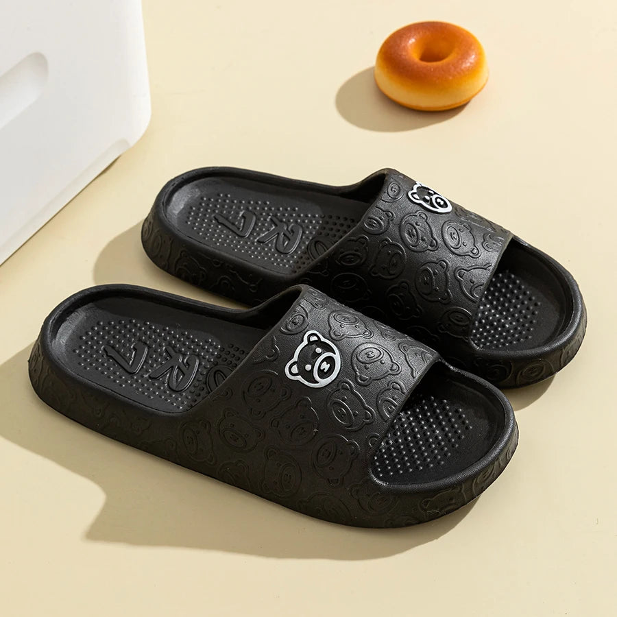 Summer Bear Print Non-Slip Slippers for Men & Women
