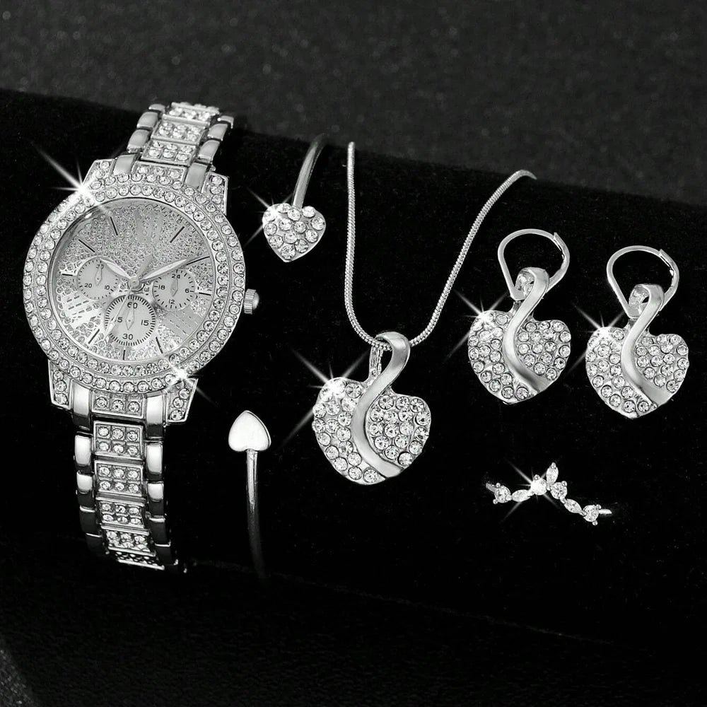 Women’s Gold Watch & Jewelry Set.