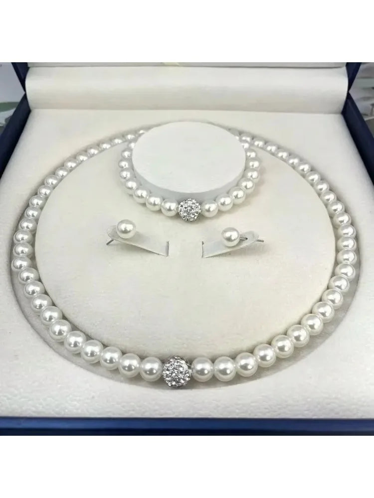 3-Piece Pearl & Crystal Jewelry Set for Women