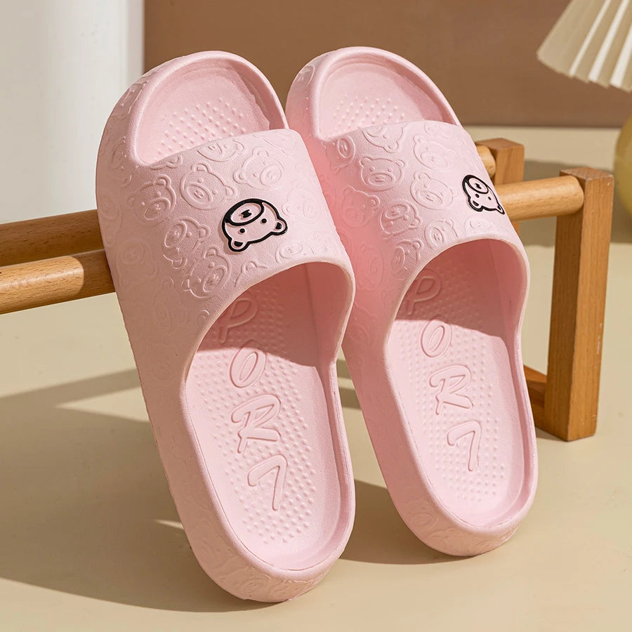 Summer Bear Print Non-Slip Slippers for Men & Women
