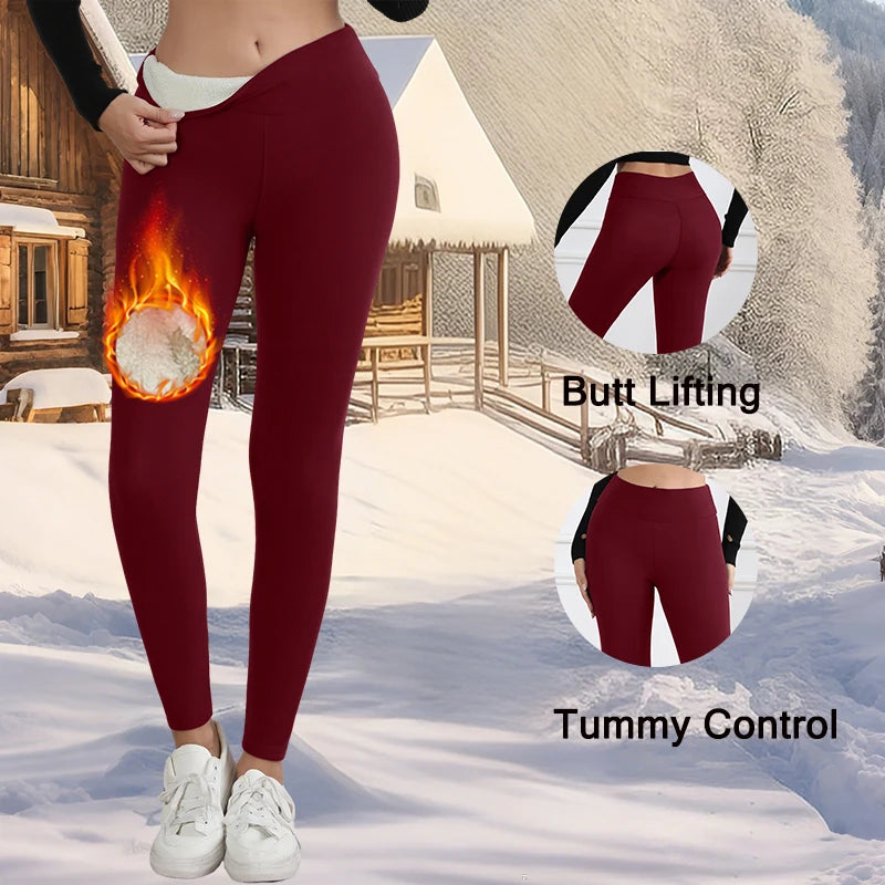 Winter Warm Fleece Leggings for Women | High Waist Slim Fit