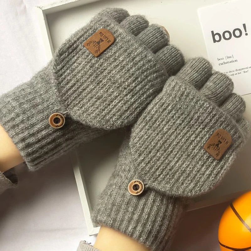 Knitted Fingerless Winter Gloves
