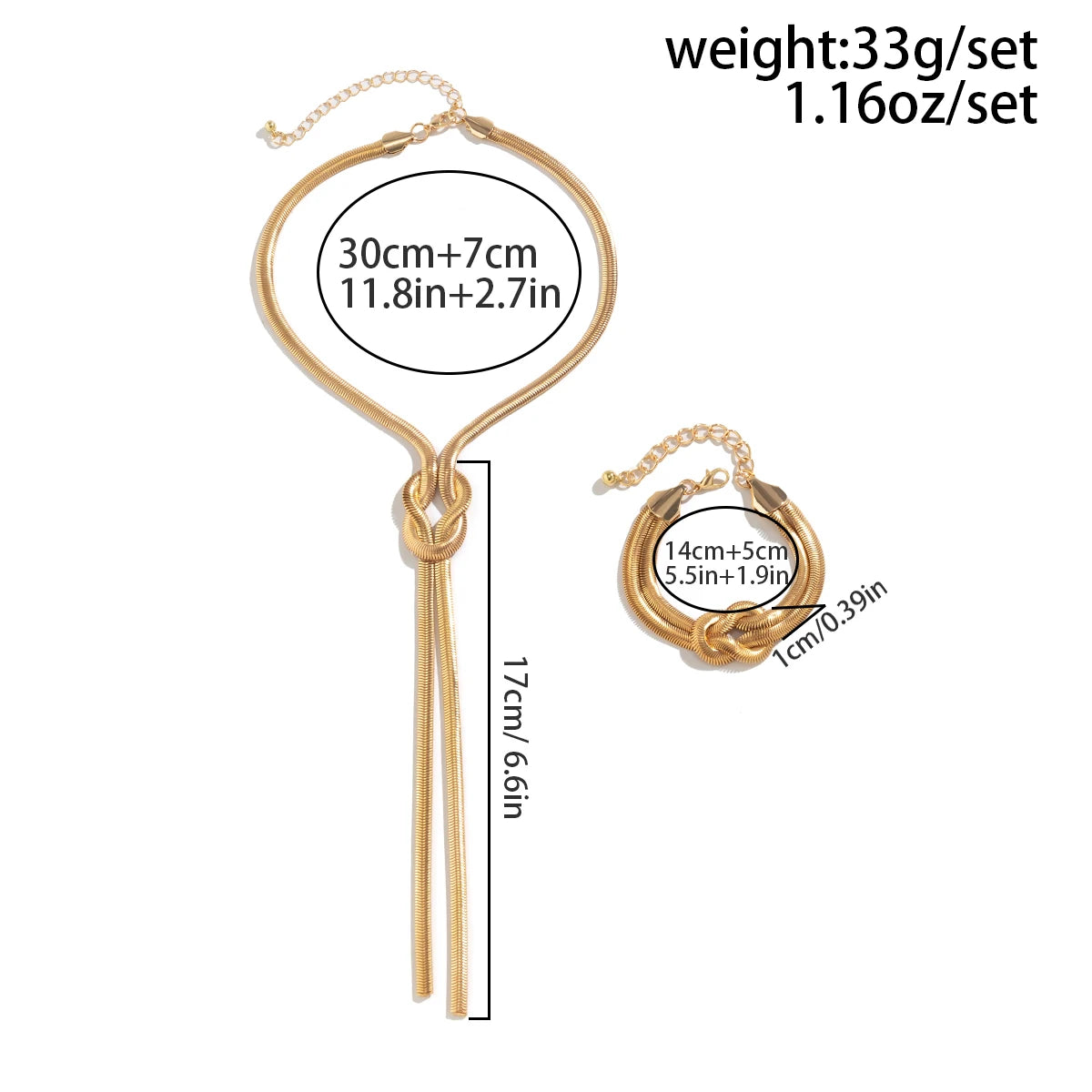 Vintage Snake-Style Necklace & Bracelet Set for Women