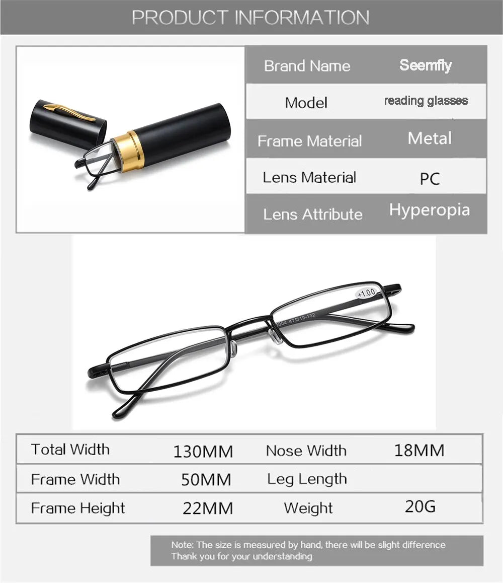 Unisex Reading Glasses – Ultra-light + Case
