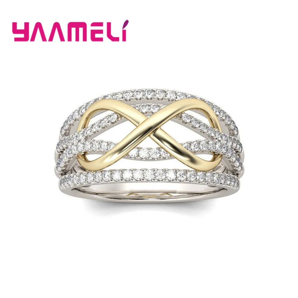 Infinity Love Ring –Silver color Cubic Zirconia