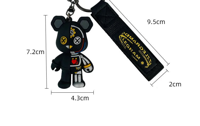 Cute Bear Mechanical Keychain Pendant.