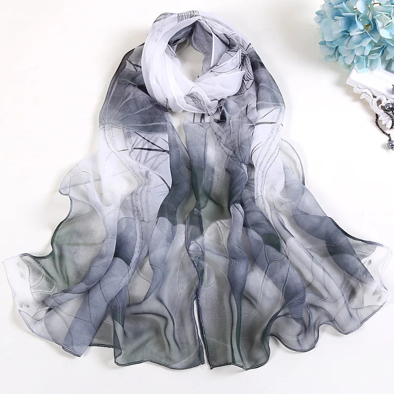 Floral Silk Beach Scarf – Women Spring/Summer
