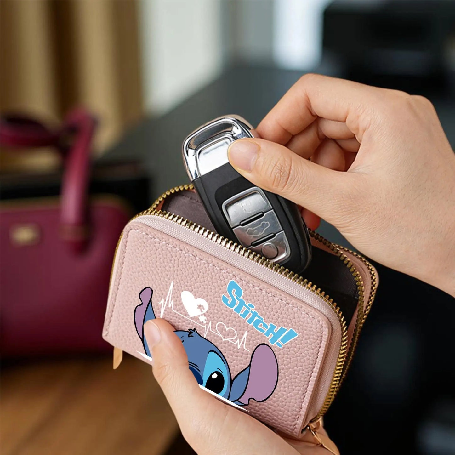 PU Leather Wallet – Stitch Design, Double Closure