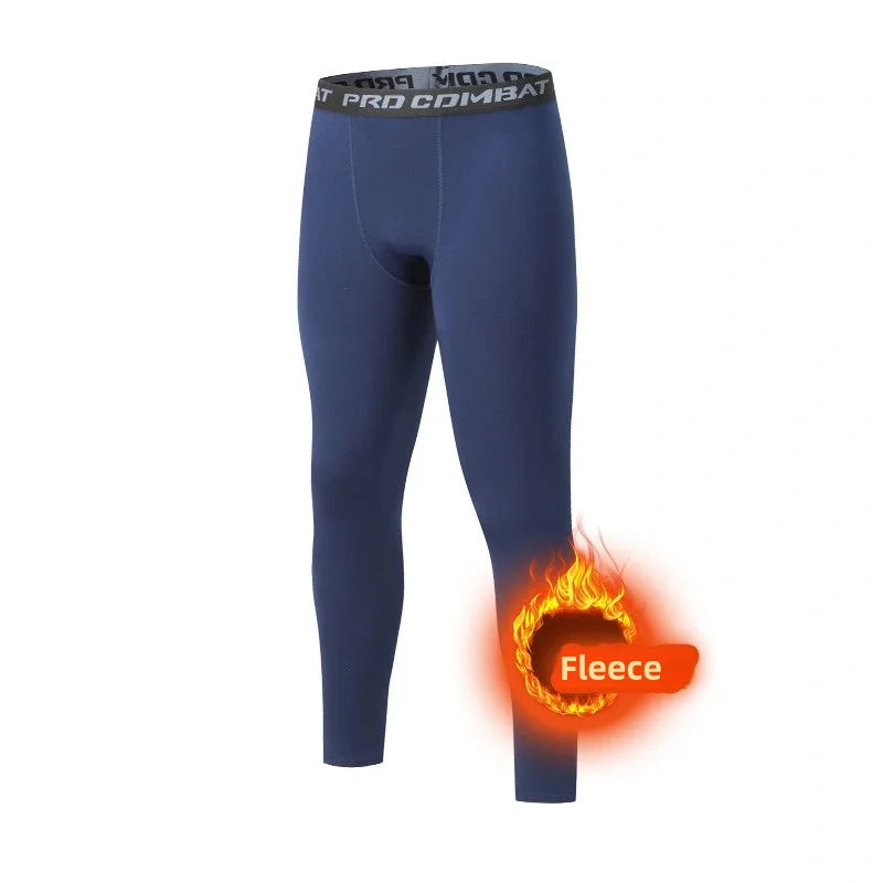 Men’s Thermal Fleece Leggings – Warm Compression Pants