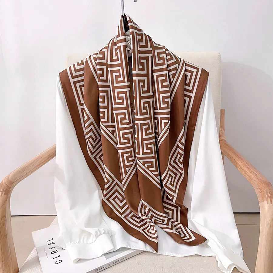 Women Satin Square Scarf 90x90CM