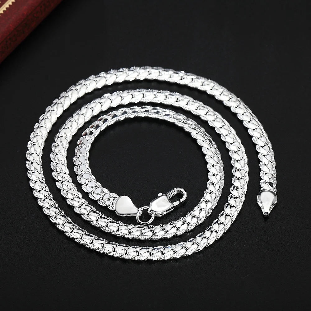 5mm Silver Chain Necklace for Men & Women (20–60cm)