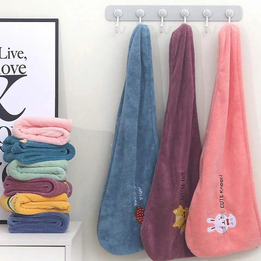 Coral Fleece Quick-Dry Hair Towel Cap