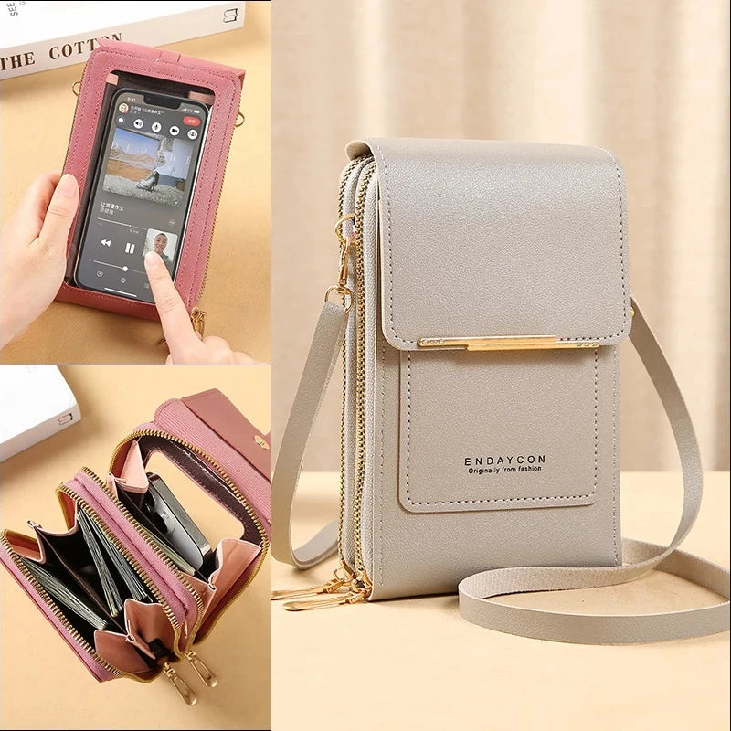 Crossbody Bag with Touchscreen – Phone Holder & Card Pocket