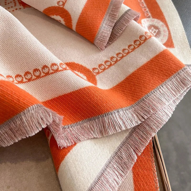 Winter Faux Cashmere Scarf – Thick Warm Shawl